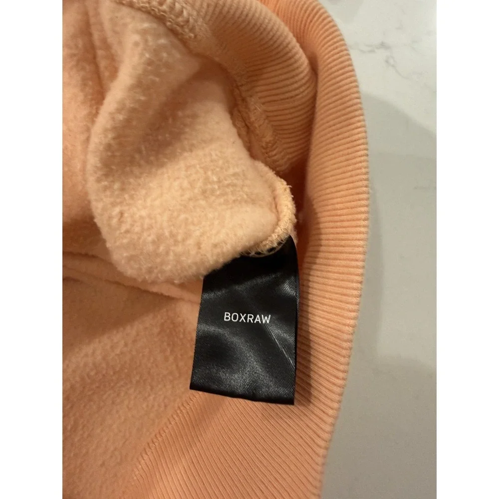 BOXRAW Women's Size Medium Peach Hoodie Sweatshirt Heavyweight Peach EUC